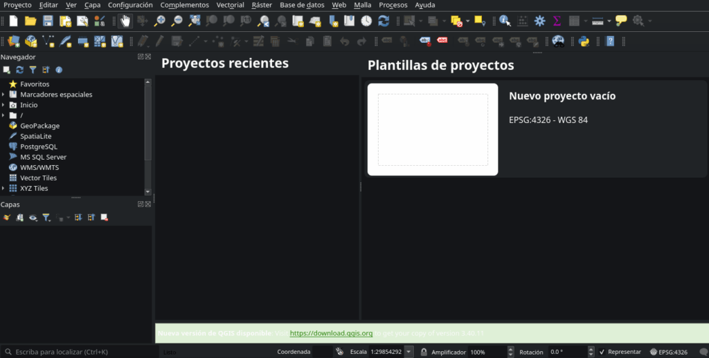 Interfaz de QGis