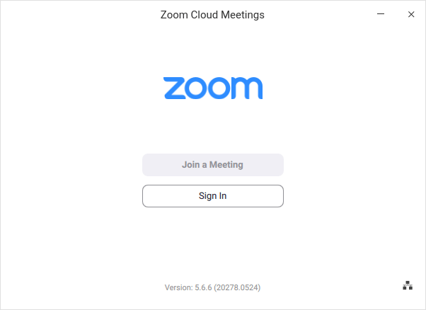Interfaz inicial de Zoom