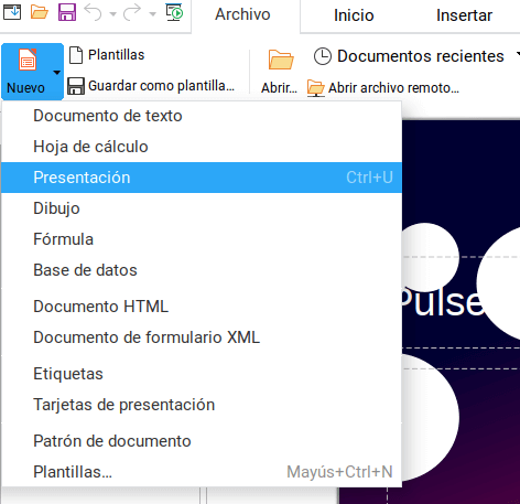 Nueva diapositiva para LibreOffice Impress