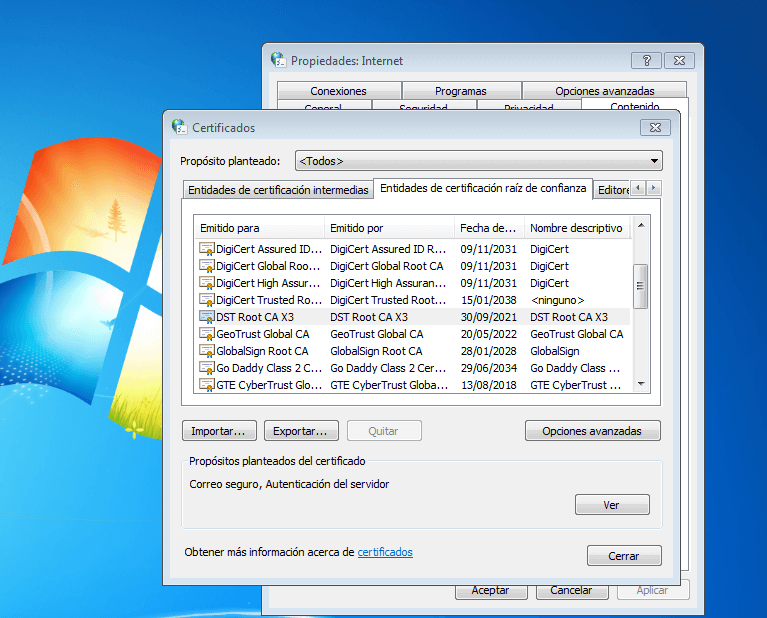 Instalar Windows en Virtualbox: lista de certificados