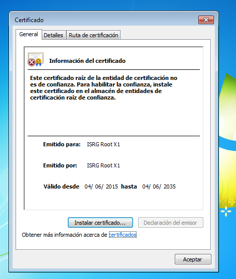 Instalar Windows en Virtualbox: importar certificado