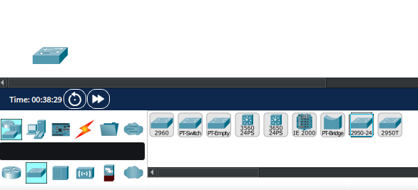 Captura sobre cómo añadir Cisco 2950-24 de 24 puertos