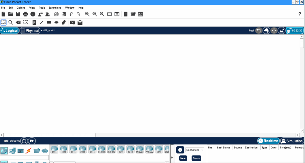 Interfaz de Cisco Packet Tracer en Bottles