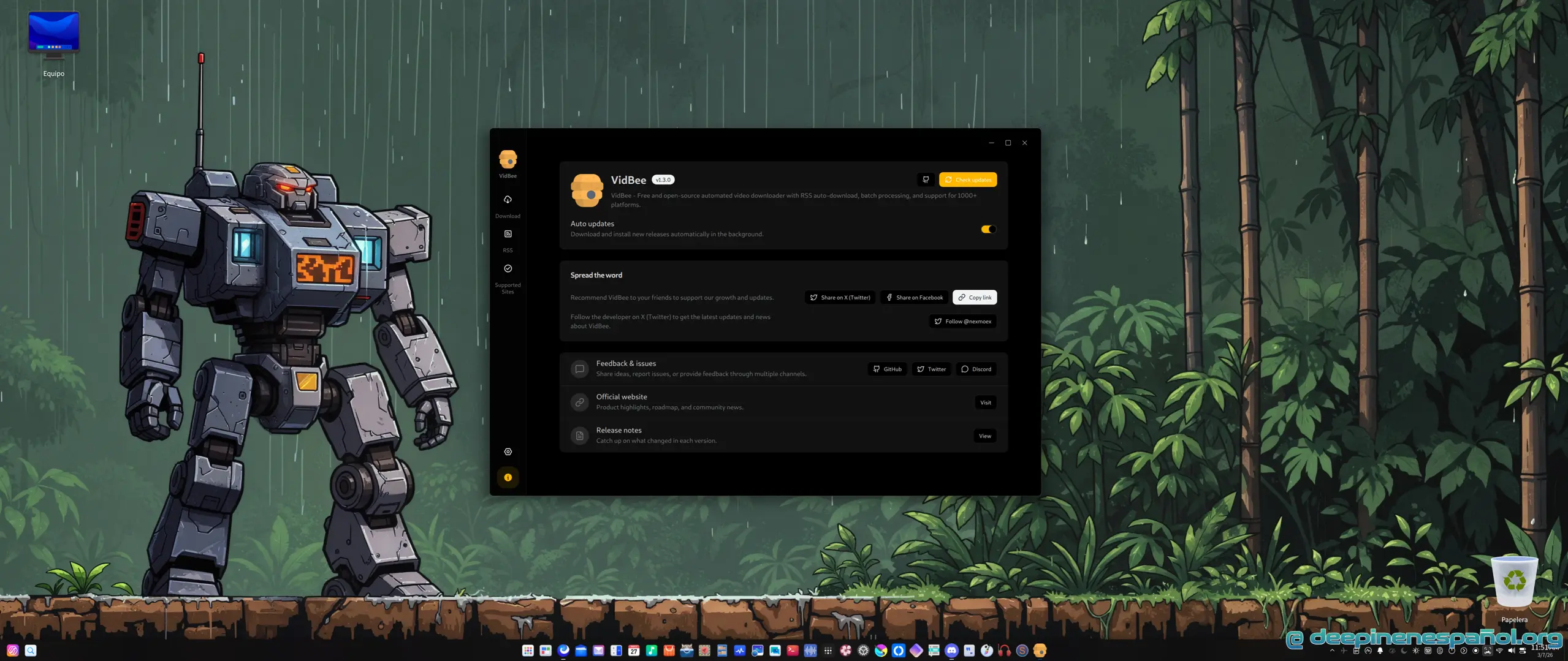 VidBee en Deepin